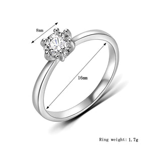 Gold Color  Simple Design 6 Prong Zirconia