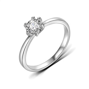Gold Color  Simple Design 6 Prong Zirconia