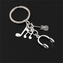 Laden Sie das Bild in den Galerie-Viewer, Music DJ Headphone Keychain Guitar Musical Note Keyring