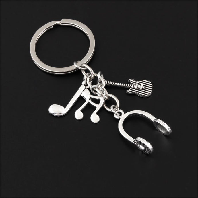 Music DJ Headphone Keychain Guitar Musical Note Keyring