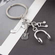 Laden Sie das Bild in den Galerie-Viewer, Music DJ Headphone Keychain Guitar Musical Note Keyring