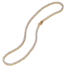 Laden Sie das Bild in den Galerie-Viewer, Tri-Color 4mm Iced Out 24K Gold Plated Cubic Zircon Chain