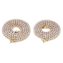 Laden Sie das Bild in den Galerie-Viewer, Tri-Color 4mm Iced Out 24K Gold Plated Cubic Zircon Chain