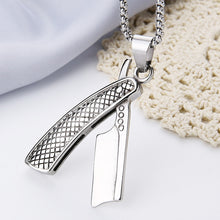 Laden Sie das Bild in den Galerie-Viewer, Barber Shaver Stainless Steel Razor  Necklaces