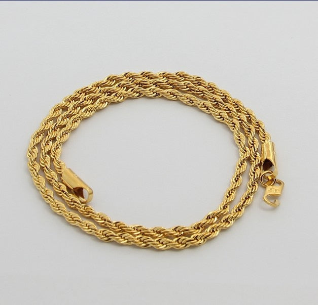 Hollywood 24K Pure Gold Necklace Popular Chains