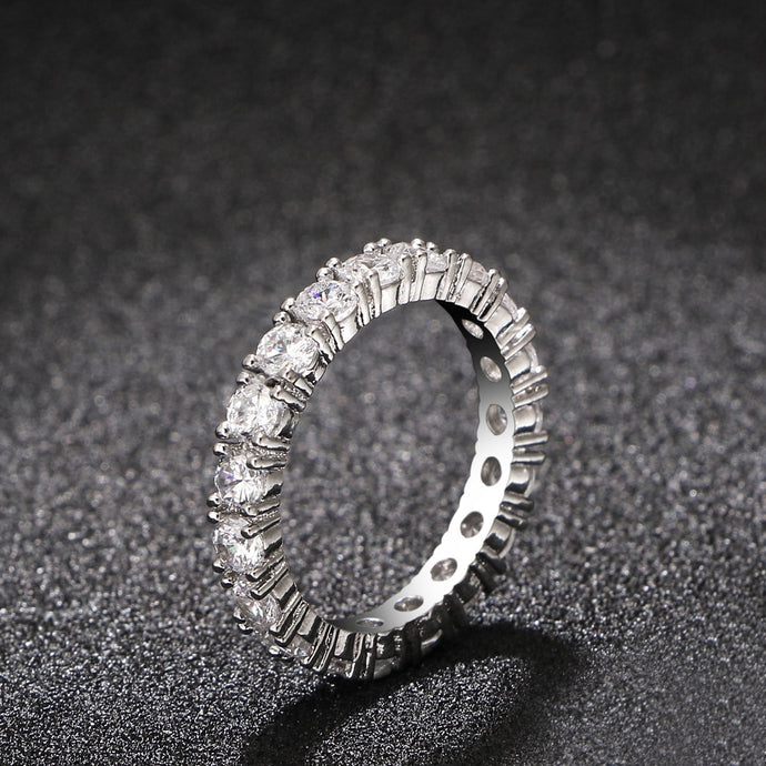 Luxury Jewelry Sliver Color Inlay Cubic Zirconia