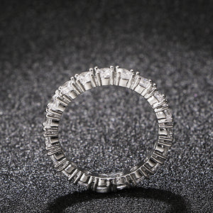 Luxury Jewelry Sliver Color Inlay Cubic Zirconia