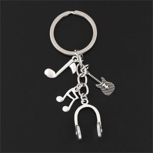 Music DJ Headphone Keychain Guitar Musical Note Keyring