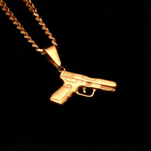 Gold Color Pistol Gun Unisex