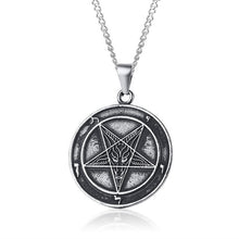 Laden Sie das Bild in den Galerie-Viewer, Mens&#39;s Necklace Stainless Steel Gold Color The Seals Sigil Gabriel Sign