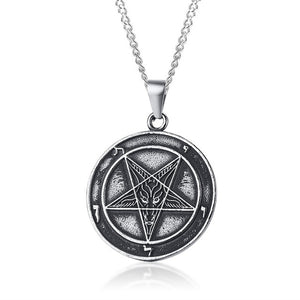 Mens's Necklace Stainless Steel Gold Color The Seals Sigil Gabriel Sign