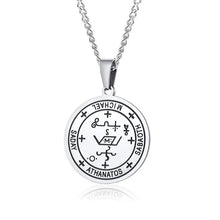 Laden Sie das Bild in den Galerie-Viewer, Mens&#39;s Necklace Stainless Steel Gold Color The Seals Sigil Gabriel Sign