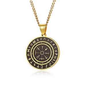Mens's Necklace Stainless Steel Gold Color The Seals Sigil Gabriel Sign