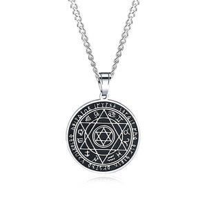 Mens's Necklace Stainless Steel Gold Color The Seals Sigil Gabriel Sign