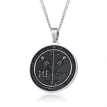 Laden Sie das Bild in den Galerie-Viewer, Mens&#39;s Necklace Stainless Steel Gold Color The Seals Sigil Gabriel Sign
