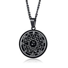 Laden Sie das Bild in den Galerie-Viewer, Mens&#39;s Necklace Stainless Steel Gold Color The Seals Sigil Gabriel Sign