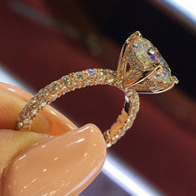 Laden Sie das Bild in den Galerie-Viewer, Rose Gold Silver Color Copper Rings Zirconia