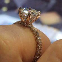 Laden Sie das Bild in den Galerie-Viewer, Rose Gold Silver Color Copper Rings Zirconia