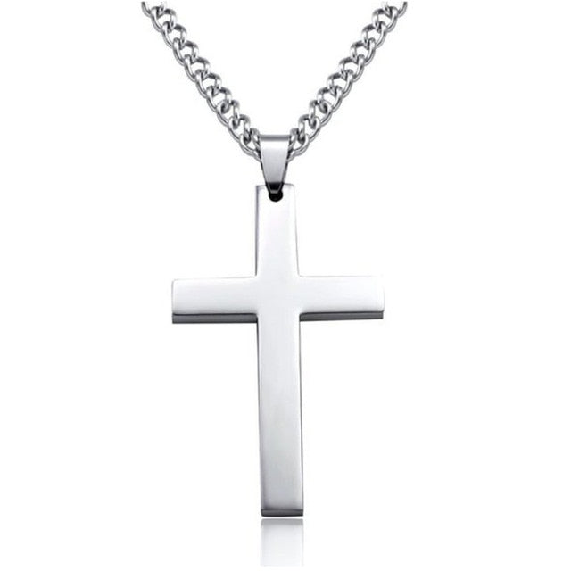 Vintage Cross Pendant Necklace Stainless