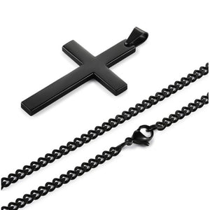 Vintage Cross Pendant Necklace Stainless