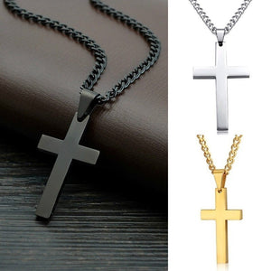 Vintage Cross Pendant Necklace Stainless