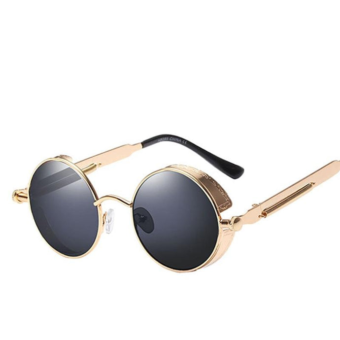 2019 Metal Steampunk Sunglasses  Round design Vintage