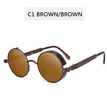 Laden Sie das Bild in den Galerie-Viewer, 2019 Metal Steampunk Sunglasses  Round design Vintage