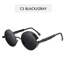 Laden Sie das Bild in den Galerie-Viewer, 2019 Metal Steampunk Sunglasses  Round design Vintage