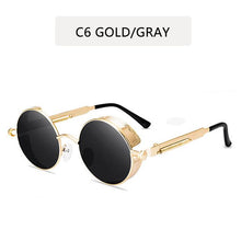 Laden Sie das Bild in den Galerie-Viewer, 2019 Metal Steampunk Sunglasses  Round design Vintage