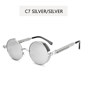 2019 Metal Steampunk Sunglasses  Round design Vintage