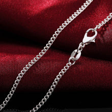 Laden Sie das Bild in den Galerie-Viewer, Pure Silver Necklaces for Men Women 2mm Chain Necklace 16-30