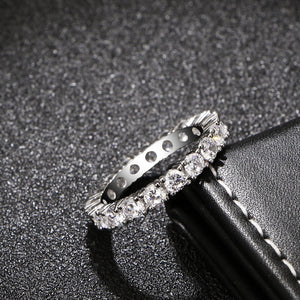 Luxury Jewelry Sliver Color Inlay Cubic Zirconia
