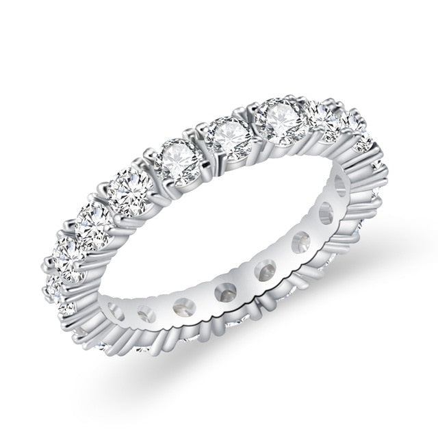 Luxury Jewelry Sliver Color Inlay Cubic Zirconia