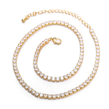 Laden Sie das Bild in den Galerie-Viewer, Zircon Necklace Gold CZ Crystal