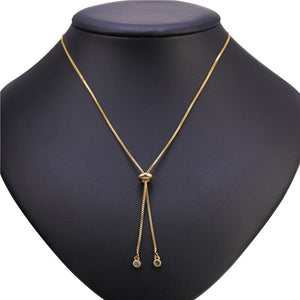 Zircon Necklace Gold CZ Crystal