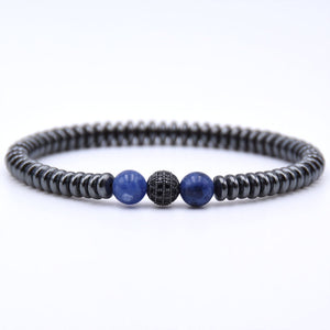 Micro Pave CZ Zirconia Gold ball Charm Bracelet Men