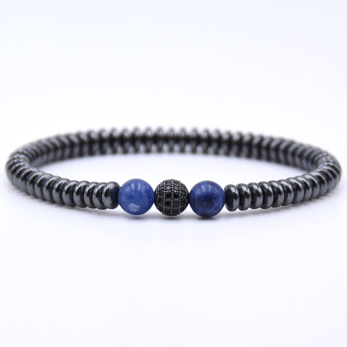 Micro Pave CZ Zirconia Gold ball Charm Bracelet Men