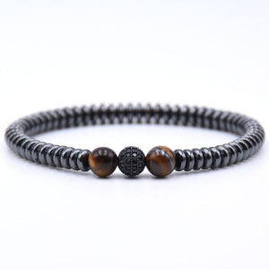 Micro Pave CZ Zirconia Gold ball Charm Bracelet Men