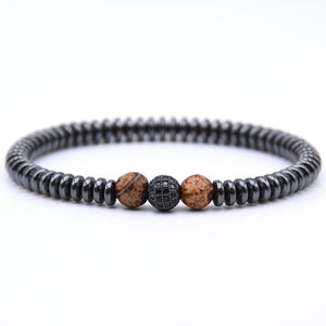 Micro Pave CZ Zirconia Gold ball Charm Bracelet Men