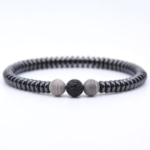 Micro Pave CZ Zirconia Gold ball Charm Bracelet Men