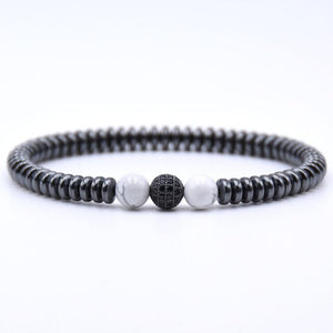 Micro Pave CZ Zirconia Gold ball Charm Bracelet Men
