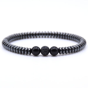 Micro Pave CZ Zirconia Gold ball Charm Bracelet Men