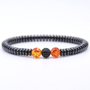 Micro Pave CZ Zirconia Gold ball Charm Bracelet Men