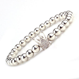 Fashion Men's Gold Color Imperial Micro Pave Crystal Crown Charm