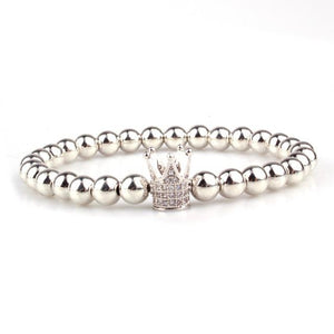 Fashion Men's Gold Color Imperial Micro Pave Crystal Crown Charm