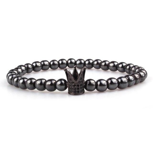 Fashion Men's Gold Color Imperial Micro Pave Crystal Crown Charm