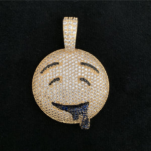 Drool Round FaceCharm Bling Cubic Zircon
