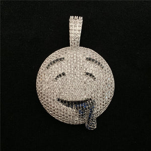 Drool Round FaceCharm Bling Cubic Zircon