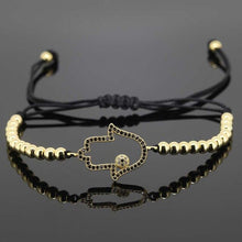 Laden Sie das Bild in den Galerie-Viewer, Hamsa Hand Bracelet Jewelry 24K Gold