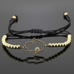 Hamsa Hand Bracelet Jewelry 24K Gold